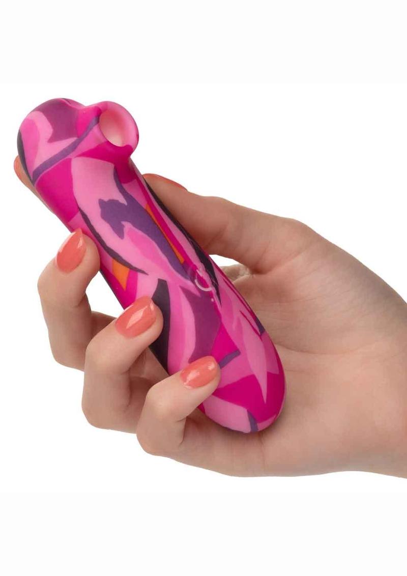 Naughty Bits Suck Buddy Playful Rechargeable Silicone Massager - Pink/Purple