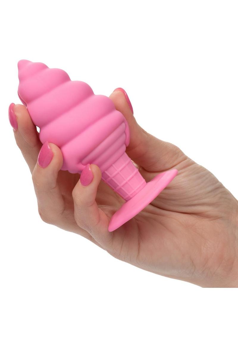 Naughty Bits Yum Bum Ice Cream Cone Silicone Butt Plug - Pink