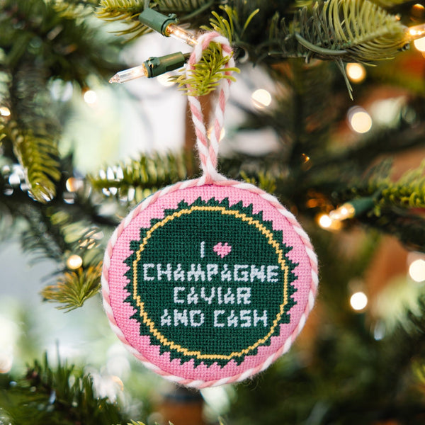 Caviar Cash Needlepoint Ornament