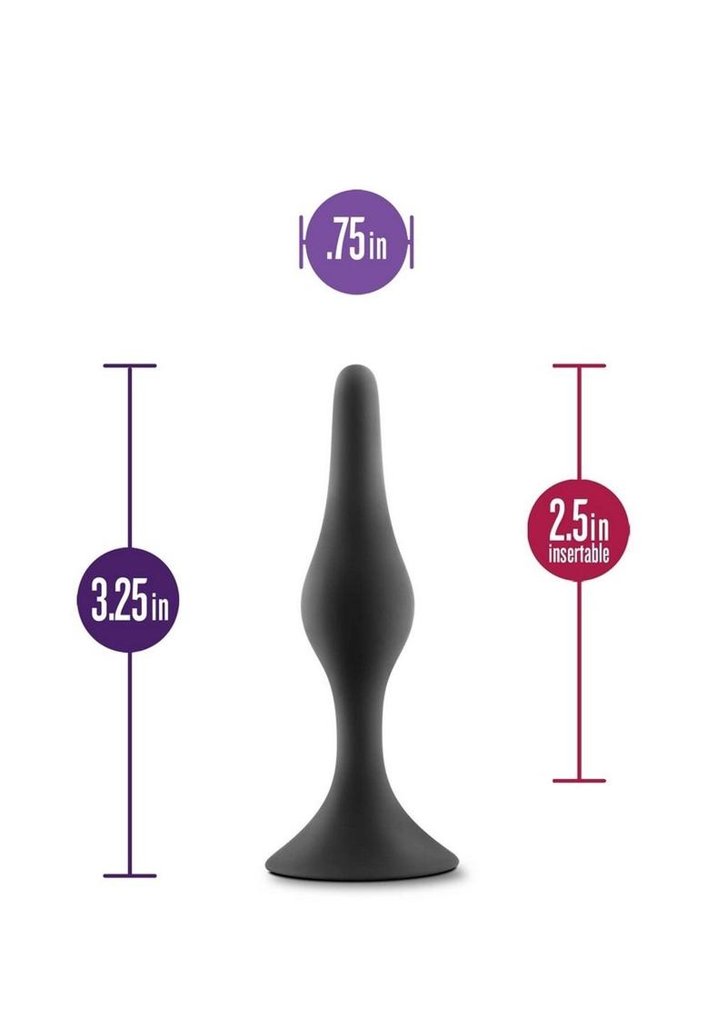 Anal Adventures Platinum Silicone Beginner Plug - Small - Black
