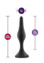 Anal Adventures Platinum Silicone Beginner Plug - Medium - Black