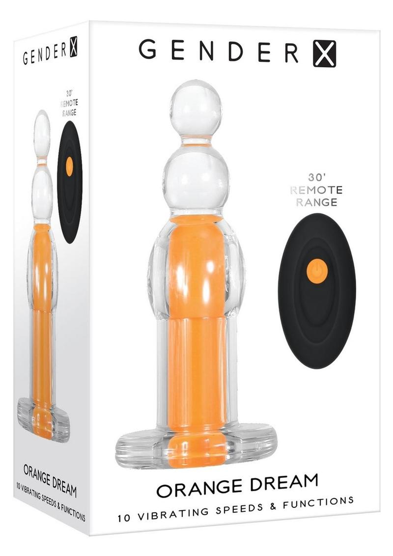 Gender X Orange Dream Rechargeable Beads with Remote Control - Clear/Orange