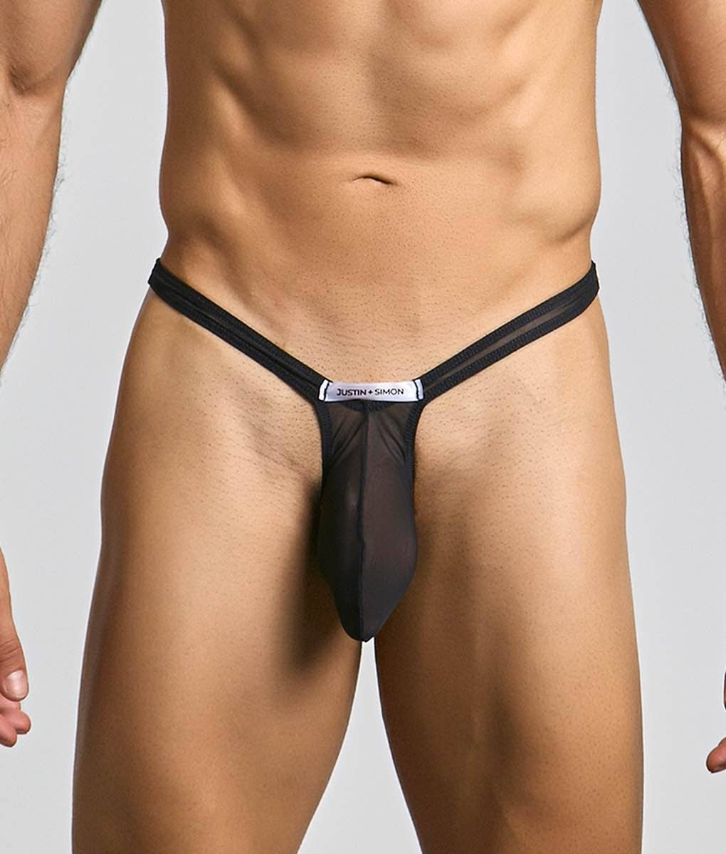 Justin + Simon Bulge Thong - Black Mesh