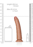 RealRock Slim Realistic Dildo with Suction Cup 7in - Caramel