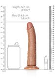RealRock Slim Realistic Dildo with Suction Cup 8in - Caramel