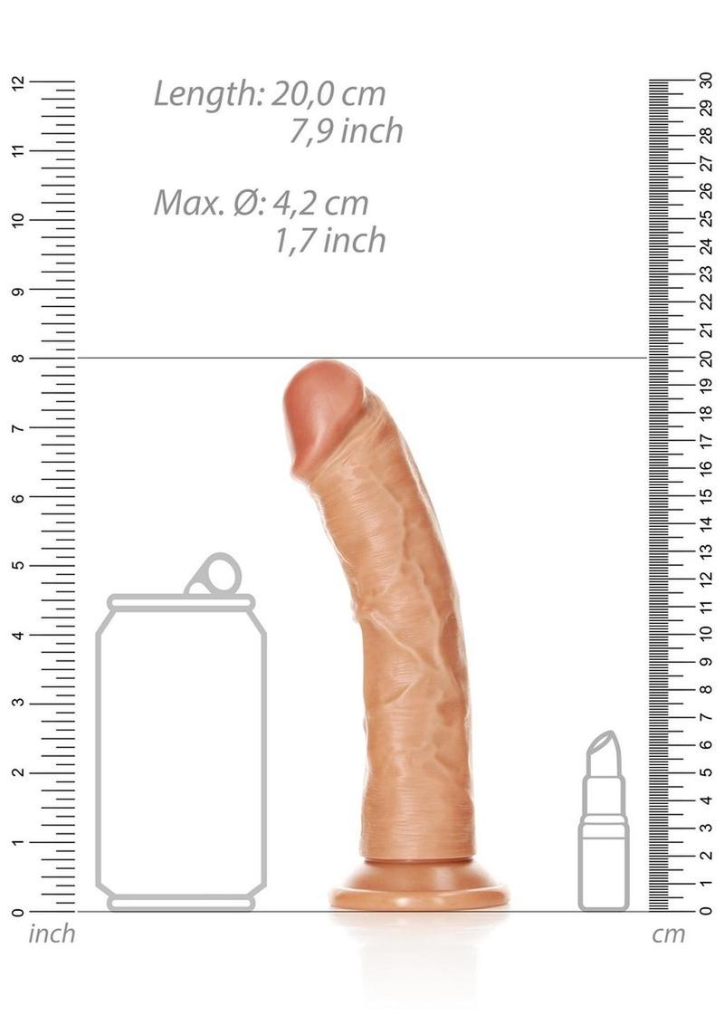 RealRock Curved Realistic Dildo with Suction Cup 7in - Caramel