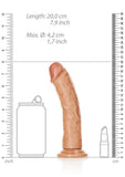 RealRock Curved Realistic Dildo with Suction Cup 7in - Caramel