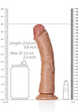 RealRock Curved Realistic Dildo with Suction Cup 9in - Caramel
