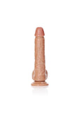 RealRock Straight Realistic Dildo with Balls and Suction Cup 7in - Caramel