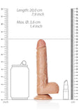RealRock Straight Realistic Dildo with Balls and Suction Cup 7in - Caramel