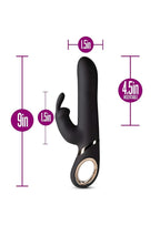 Blush Victoria Rechargeable Silicone Rabbit Vibrator - Black