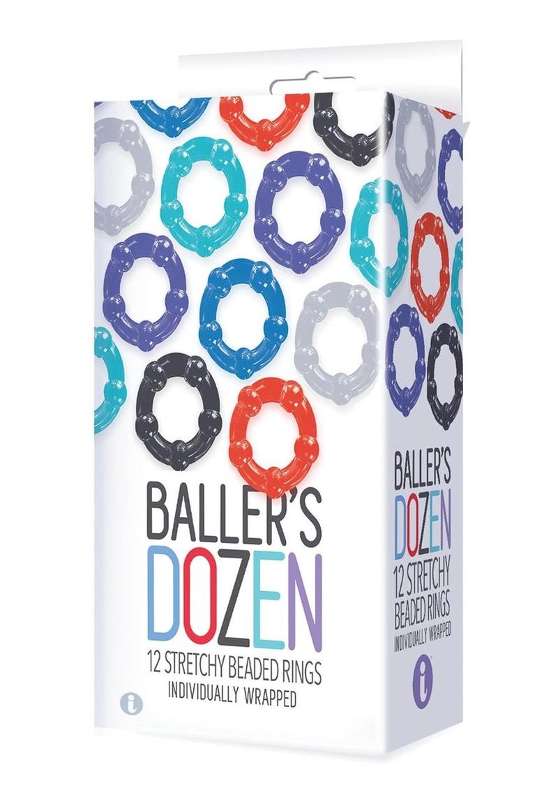 The 9's - Baller's Dozen Beaded Cockrings (12 per Pack) - Assorted Colors