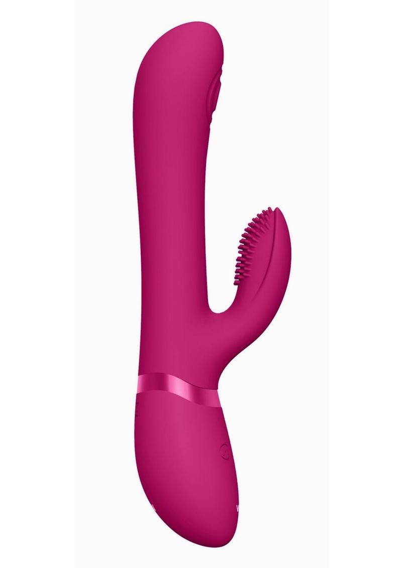 Vive Etsu Rechargeable Silicone Pulse Wave G-Spot Rabbit & Clitroal Stimulator - Pink