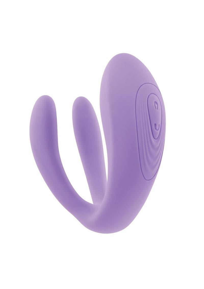 Petite Tickler Rechargeable Silicone Triple Stimulating Mini Vibrator with Remote Control - Lavender