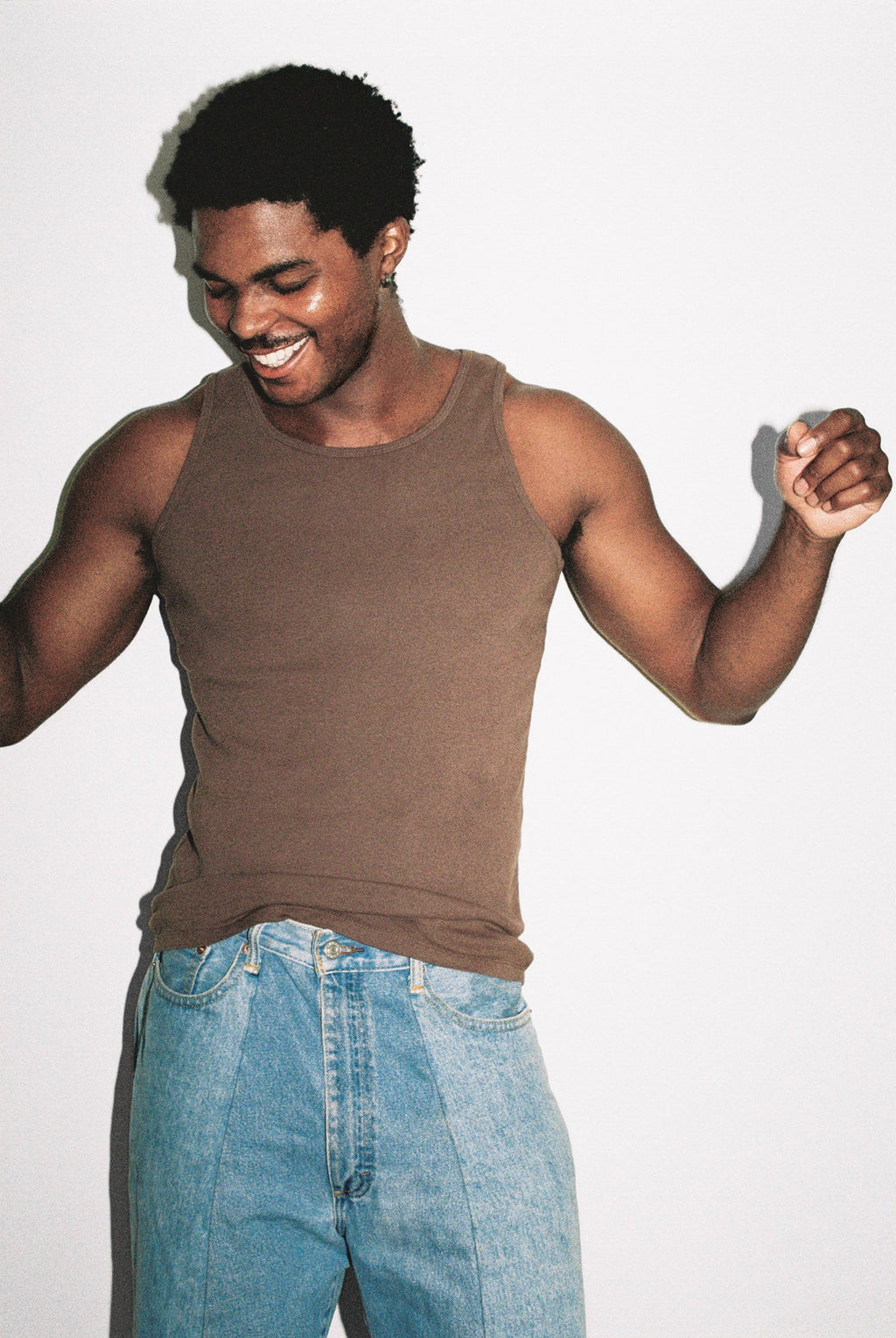 Dominic Albano Ribbed Cotton Tank - Chocolate