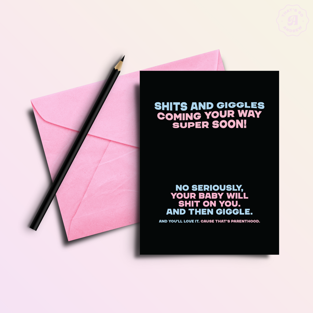 Shits & Giggles Soon (no seriously) Funny New Baby Card