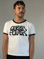 Queer Power T-Shirt in White / Black by LUDOVIC DE SAINT SERNIN