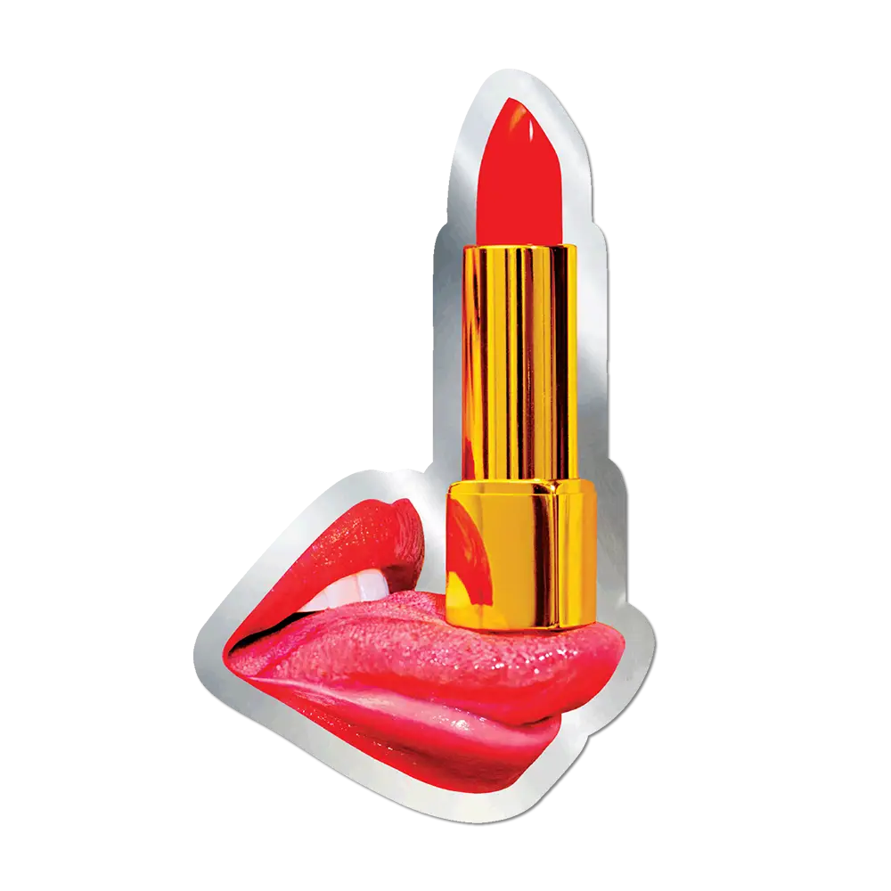 Lipstick Tongue by Toiletpaper die-cut sticker