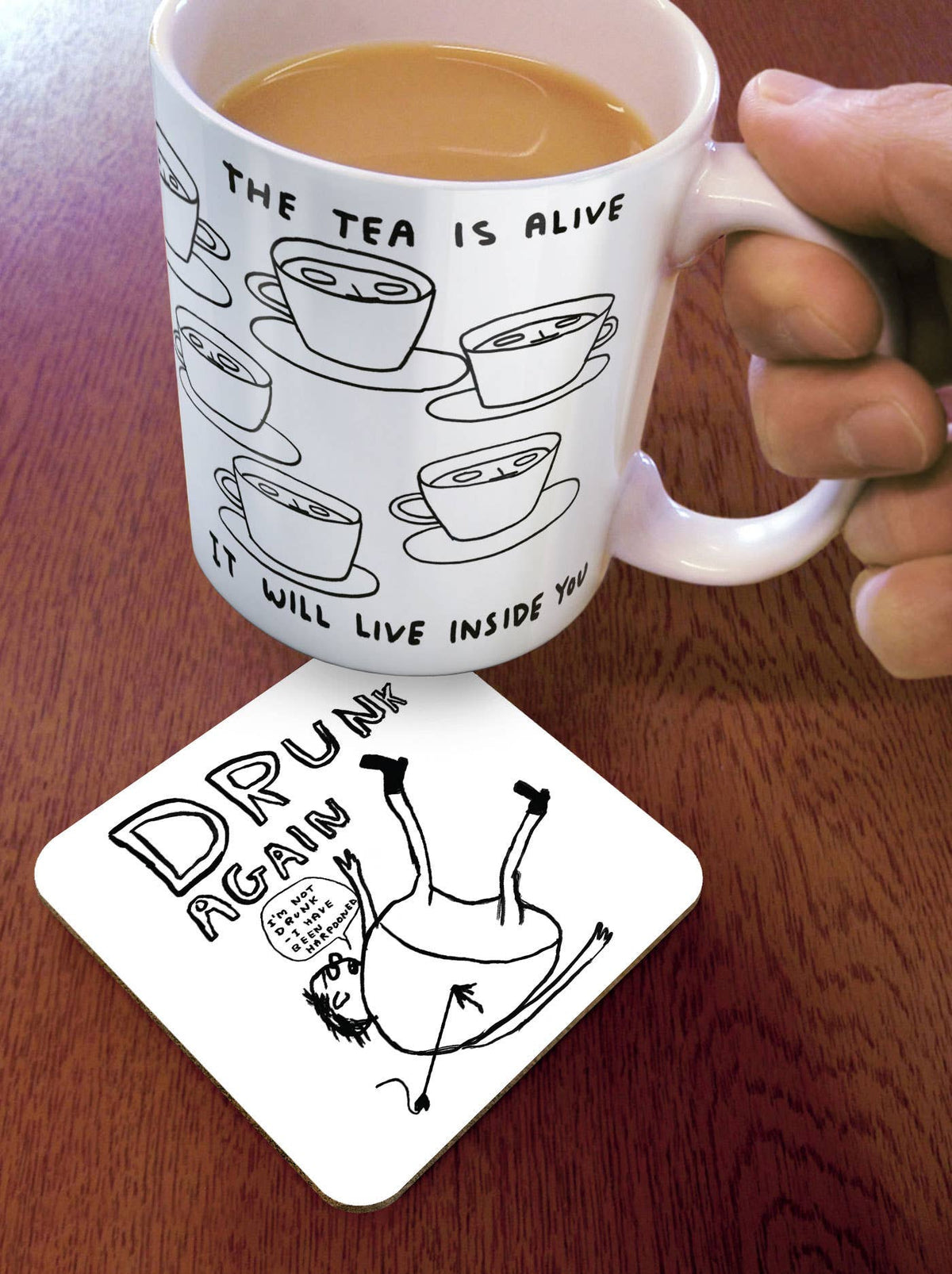 David Shrigley Coaster - Drunk Again