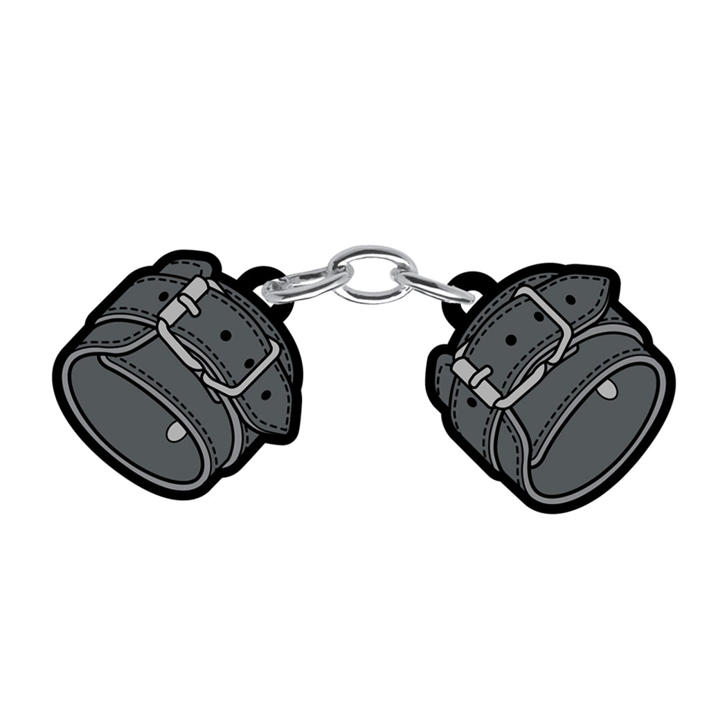 Leather Handcuffs Large Enamel Pin