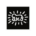 Keith Haring White / Black Radiant Baby Magnet