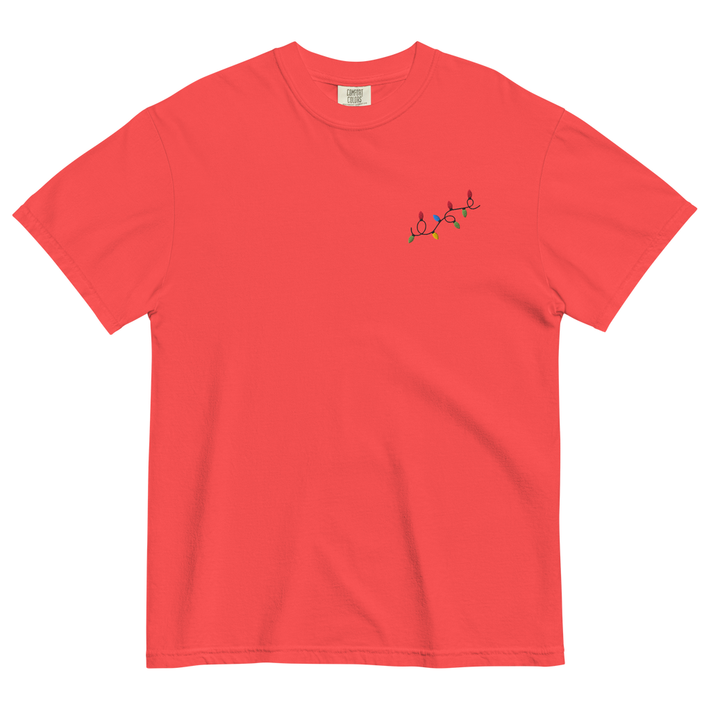 Christmas Lights Embroidered T-Shirt