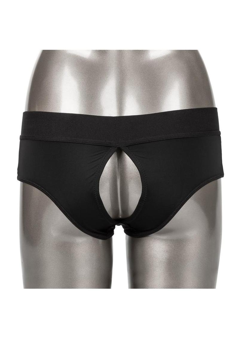 Her Royal Harness Backless Brief - Large/XLarge - Black