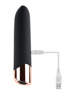 Gender X Gold Standard Rechargeable Silicone Bullet - Black/Rose Gold