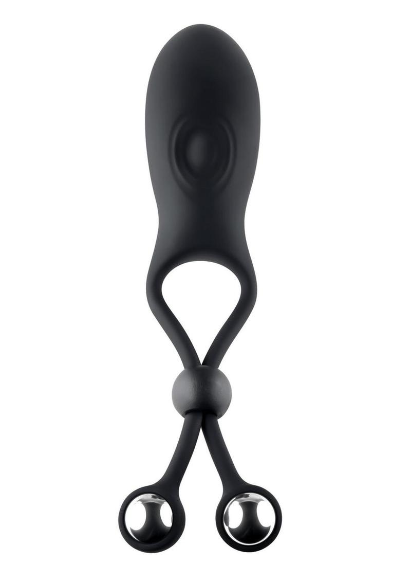 Zero Tolerance Big Bang Rechargeable Adjustable Rings with Balls Cock Tie - Black