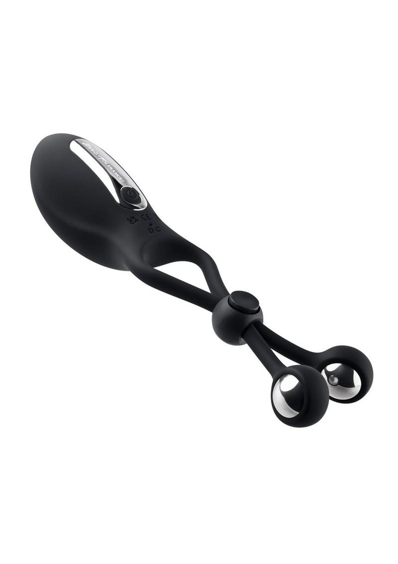 Zero Tolerance Big Bang Rechargeable Adjustable Rings with Balls Cock Tie - Black