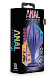 Anal Adventures Matrix Wavy Bling Silicone Plug - Sapphire Blue