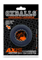Oxballs Axis Rib Griphold Cock Ring - Black Ice