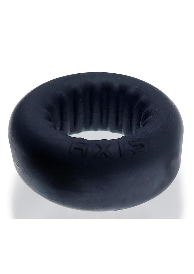 Oxballs Axis Rib Griphold Cock Ring - Black Ice