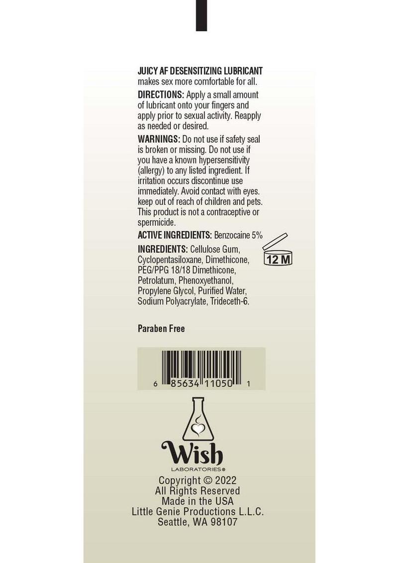 Juicy AF Desensitizing Lubricant Gel 4oz