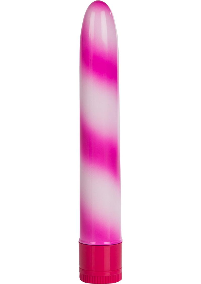 Hard Vibes Candy Cane Waterproof Vibrator 6in - Pink