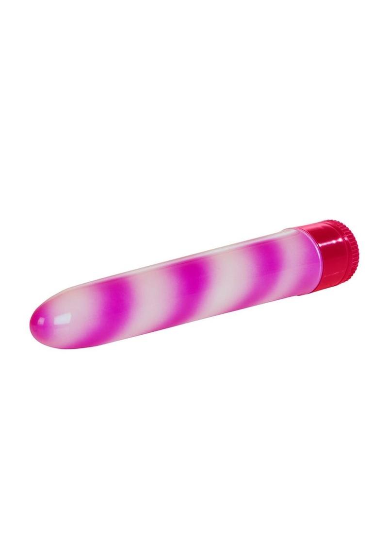 Hard Vibes Candy Cane Waterproof Vibrator 6in - Pink