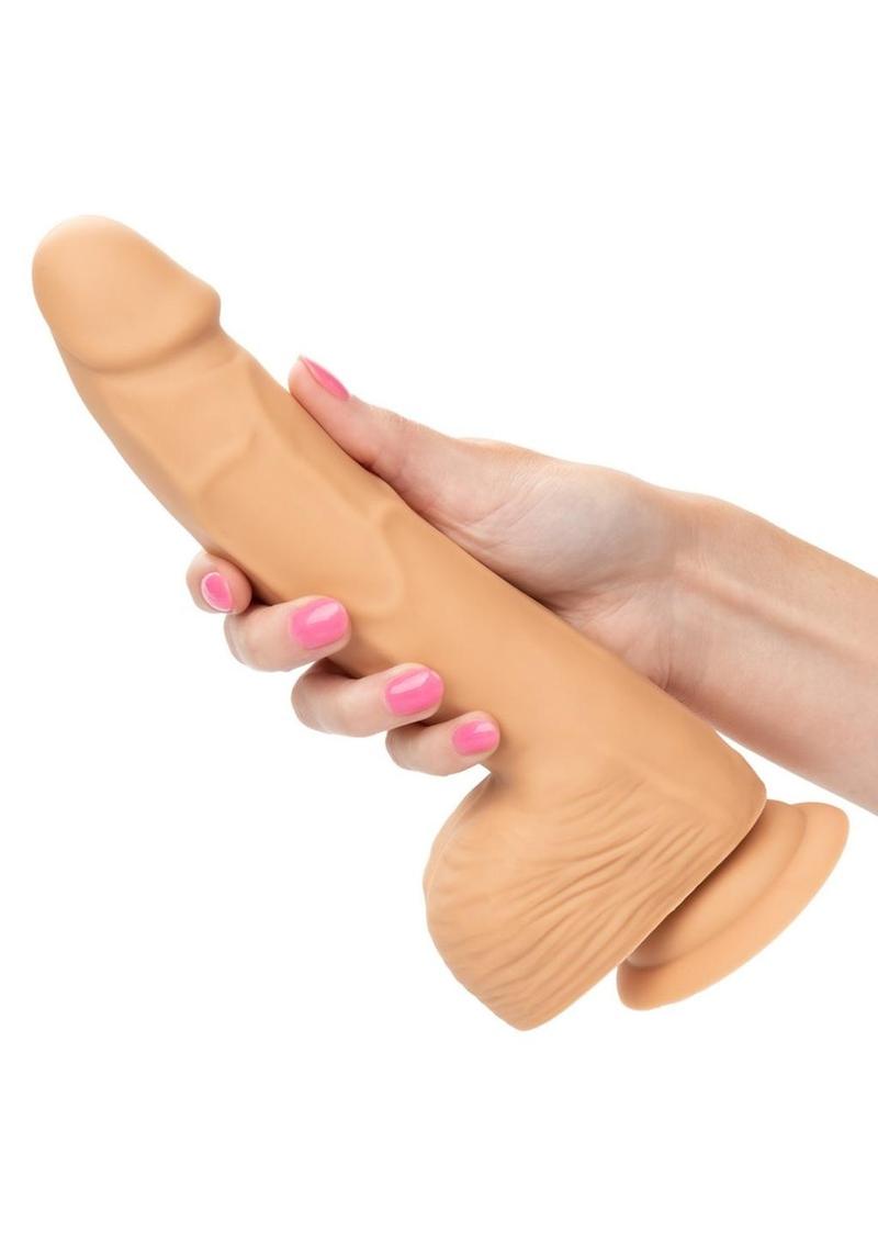 Silicone Studs Realistic Dildo 8in - Vanilla