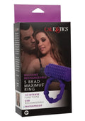 Couple's Enhancers Silicone Rechargeable 5 Bead Maximus Couples Ring - Purple