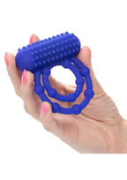 Couple's Enhancers Silicone Rechargeable 10 Bead Maximus Couples Ring - Blue