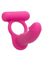 Couple's Enhancers Silicone Rechargeable Double Diver Couples Ring - Pink