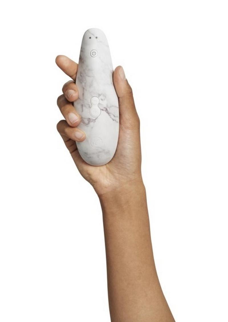 Womanizer Marilyn Monroe Special Edition Rechargeable Clitoral Stimulator - White Marble