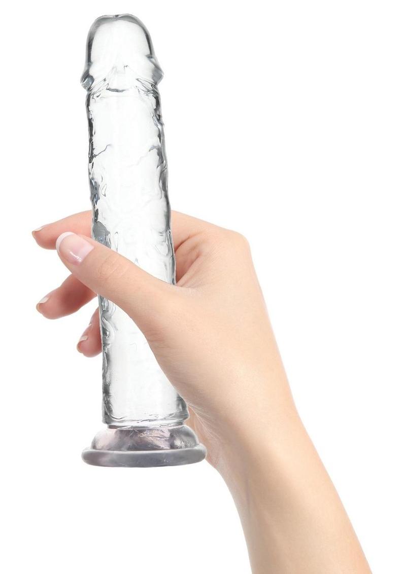 Addiction Crystal Addiction Vibrating Vertical Dong 9in - Clear