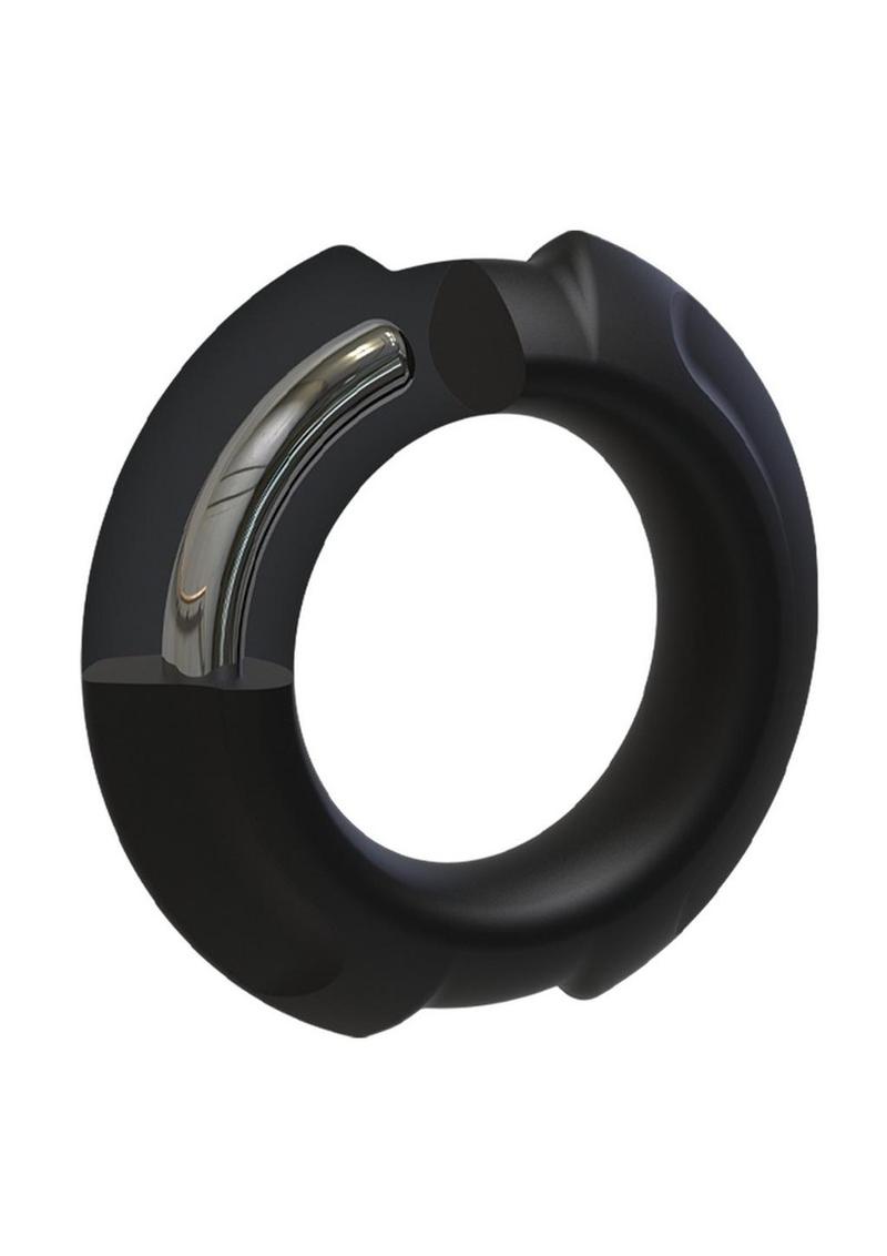OptiMALE Flexisteel Soft Silicone Cock Ring 35mm - Black