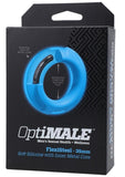 OptiMALE Flexisteel Soft Silicone Cock Ring 35mm - Blue