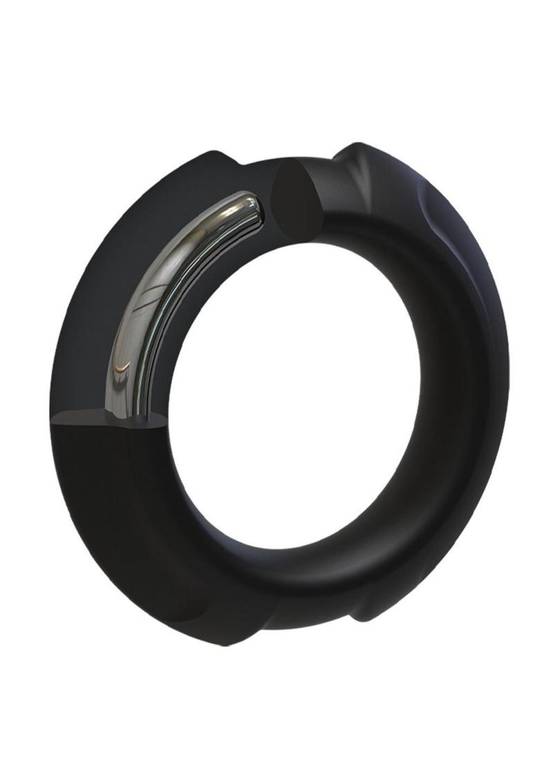 OptiMALE Flexisteel Soft Silicone Cock Ring 43mm - Black