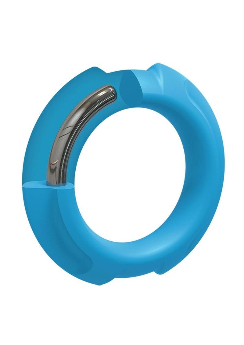 OptiMALE Flexisteel Soft Silicone Cock Ring 43mm - Blue