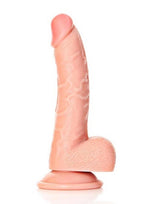 RealRock Curved Realistic Dildo with Balls and Suction Cup 7in - Vanilla