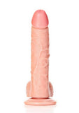 RealRock Curved Realistic Dildo with Balls and Suction Cup 8in - Vanilla