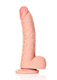 RealRock Curved Realistic Dildo with Balls and Suction Cup 8in - Vanilla