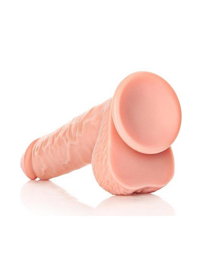 RealRock Straight Realistic Dildo with Balls and Suction Cup 9in - Vanilla